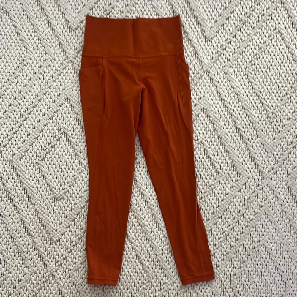 Athleta Orange High-Waisted Leggings